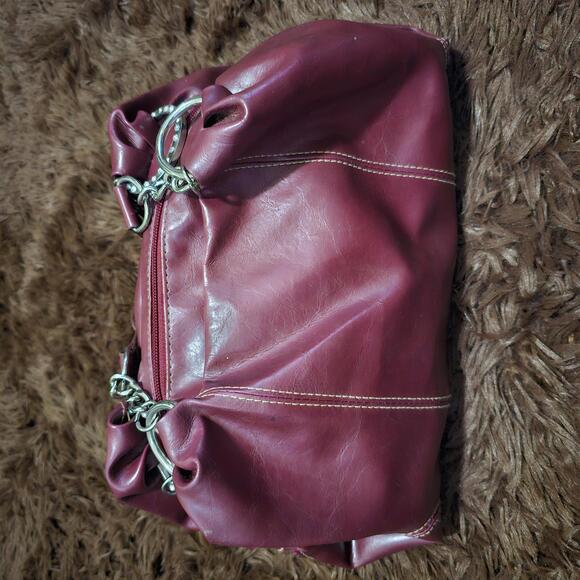 Women's Red Leather Handbag - Picture 3 of 9